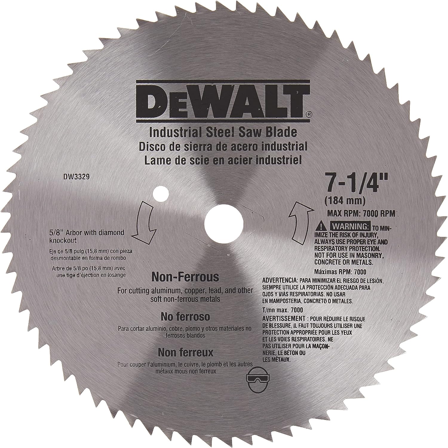 DEWALT Circular Saw Blade, 7 1/4 Inch, 68 Tooth, Metal Cutting