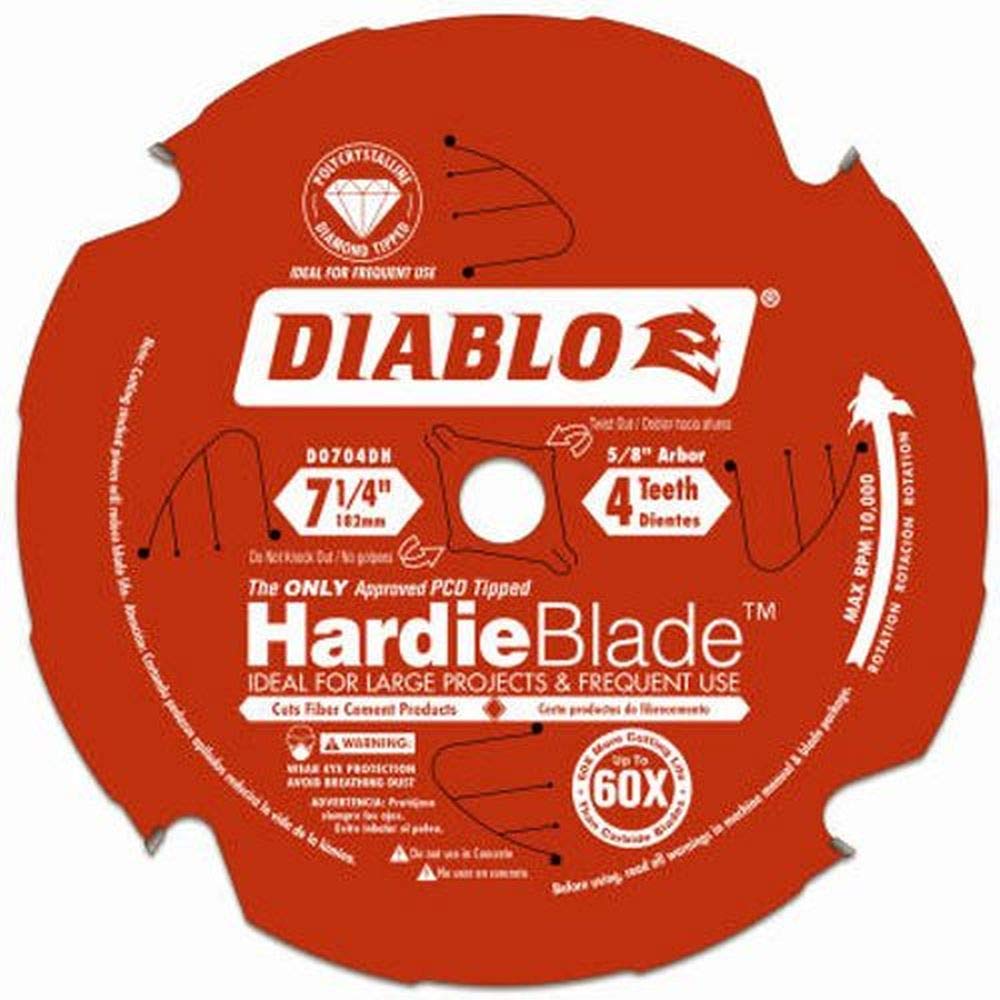 Diablo by Freud D0704DH 7-1/4"x4T PCD Tip TCG Hardie Fiber Cement Saw Bld